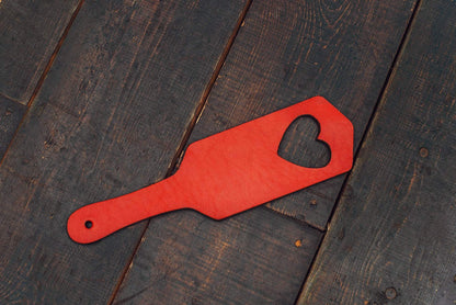 Leather Spanking Paddle "Heart"